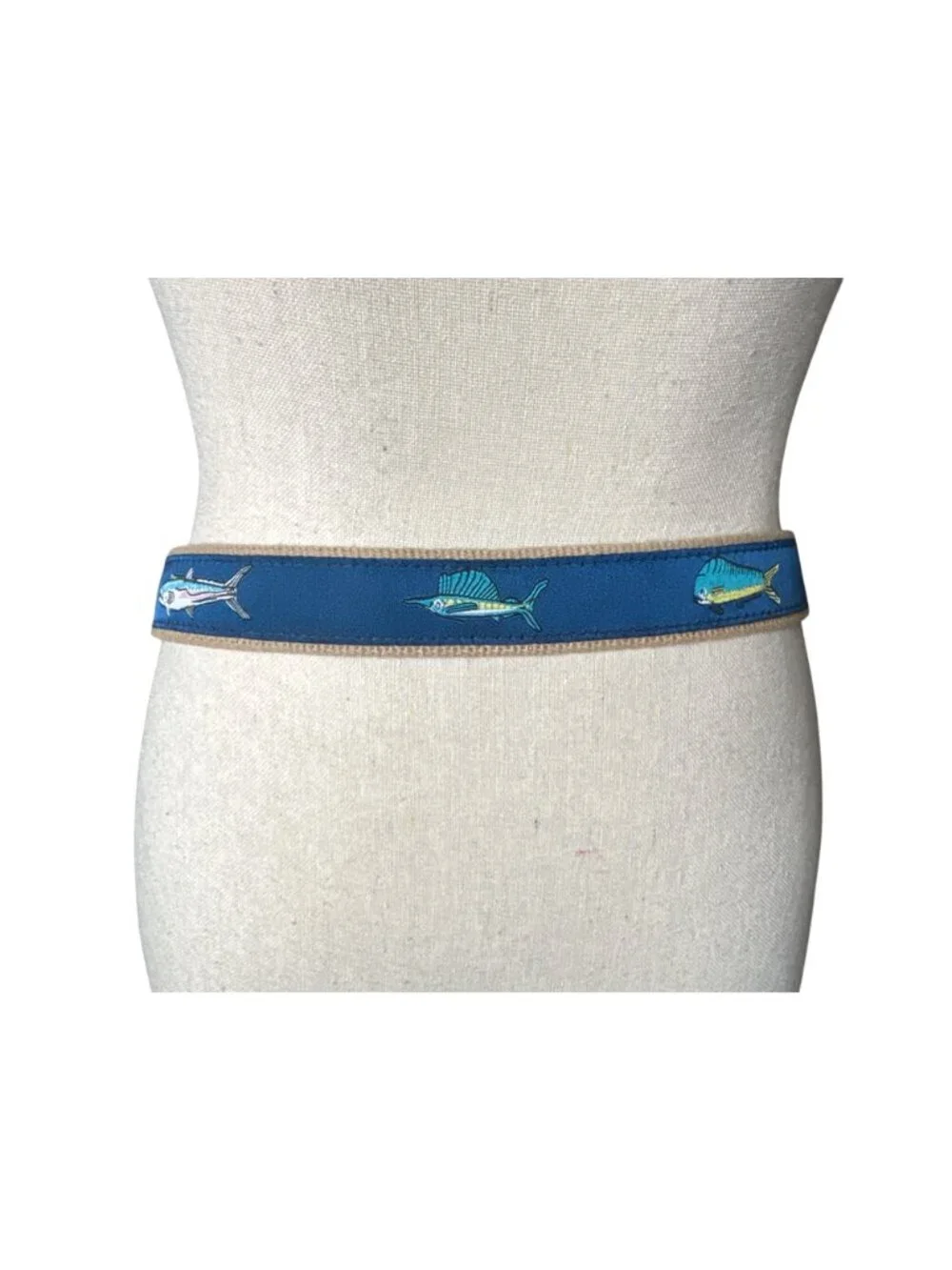 Mahi Mahi Belt Fish OFFSHORE SLAM Marlins Solid Brass Buckle Leather Size 32